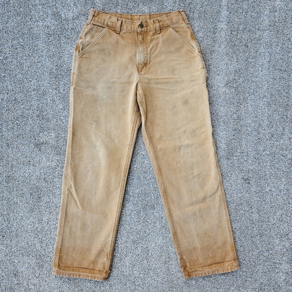 Carhartt B11-BRN Canvas Carpenter Pants Workwear Loose Original Fit Mens 31x32